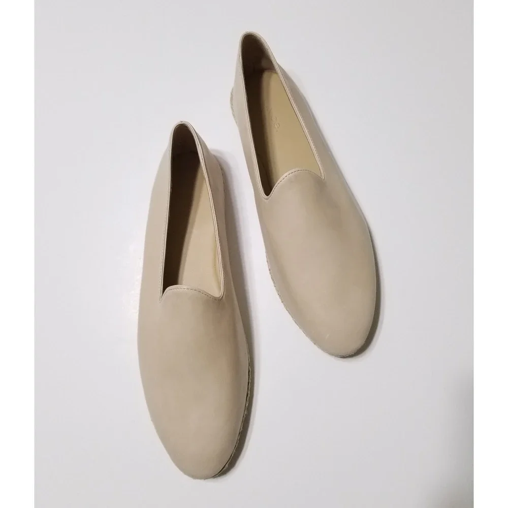 Vince Malia Leather Espadrilles Flat Loafers Sandember Beige NIB Size 9.5 $175 - Picture 1 of 16